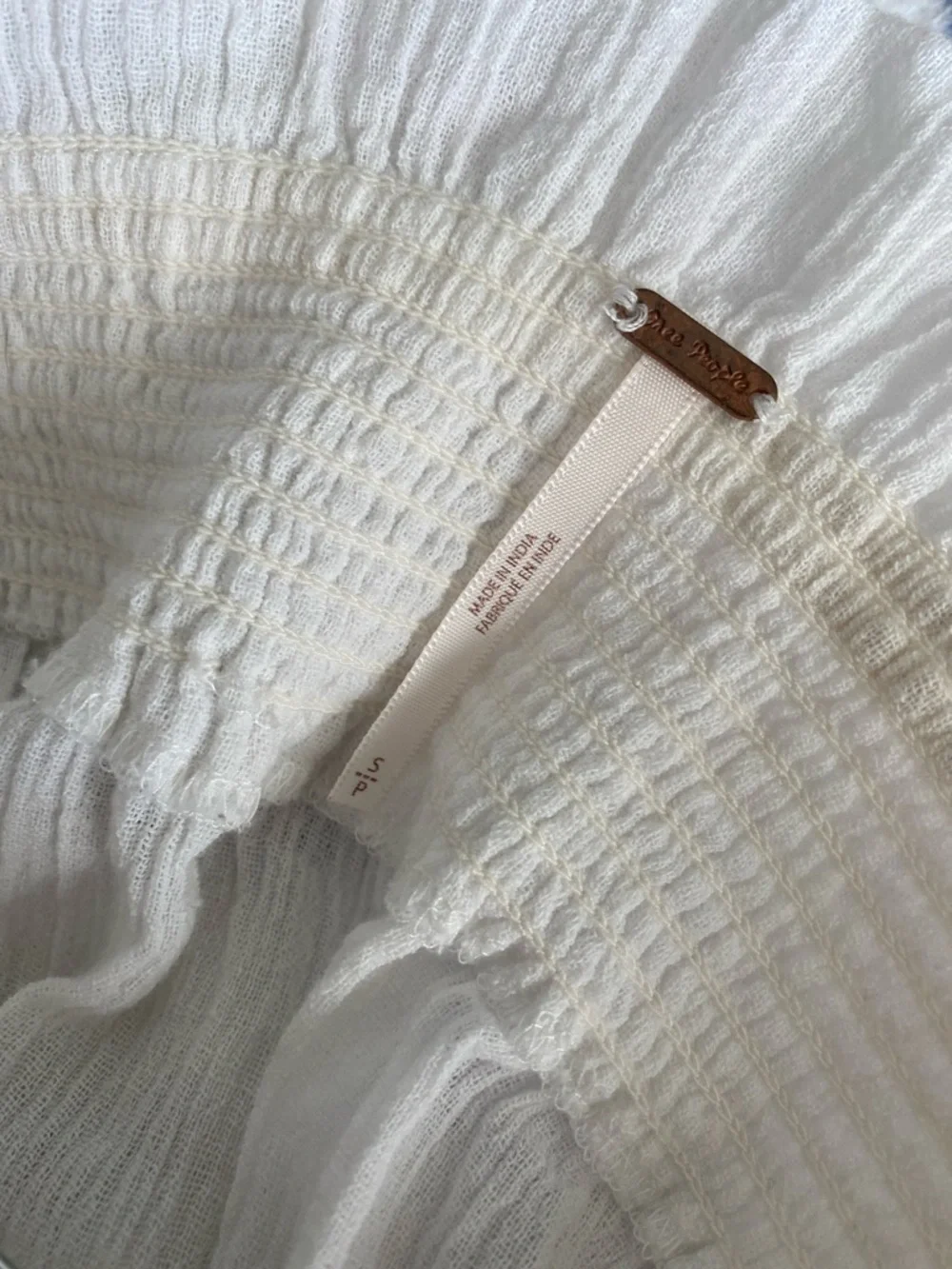 Free People Smocked For The Drama High Waist White Tiered Ruffle Maxi Skirt - Picture 5 of 7